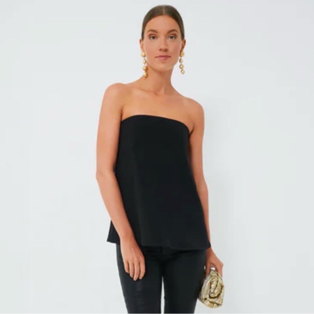 Tuckernuck Black Noir Strapless Crepe Marin Top Small